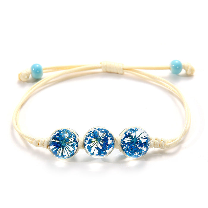 Bracelet de fleurs séchées à la main en gros simple bijoux créatif JDC-BT-Songx013