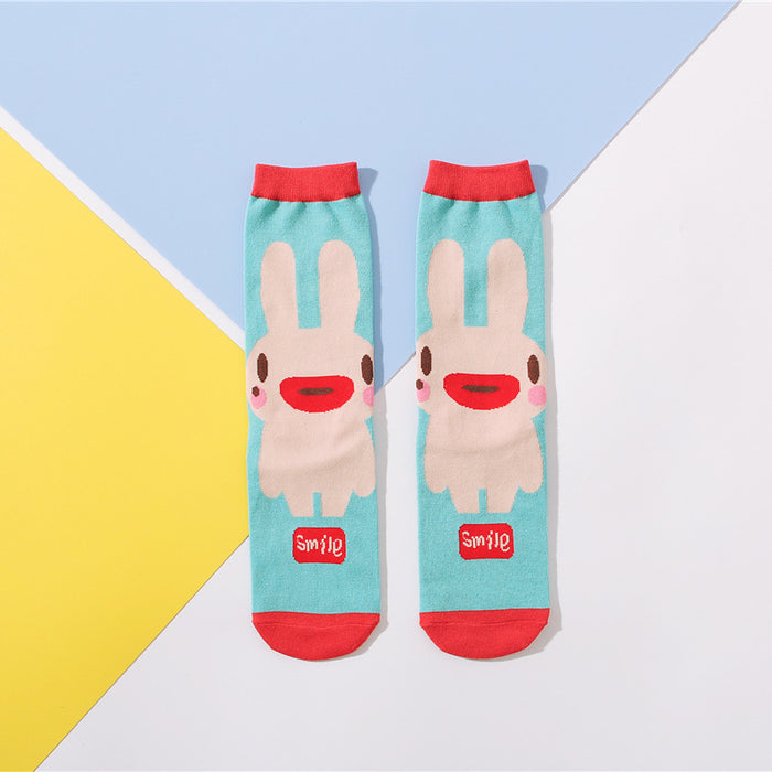Patrón de dibujos animados de primavera y verano al por mayor calcetines rectos de personalidad lindas calcetines de moda jdc-sk-cyu015