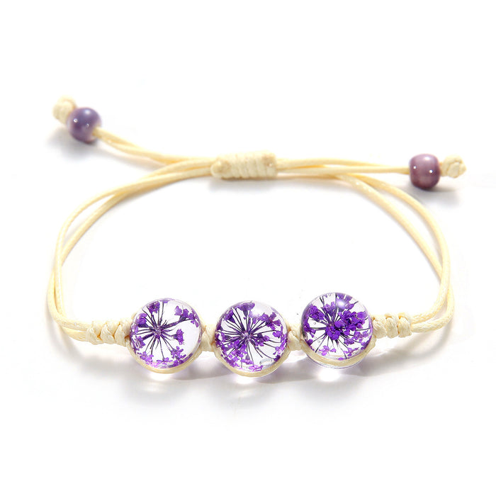 Bracelet de fleurs séchées à la main en gros simple bijoux créatif JDC-BT-Songx013