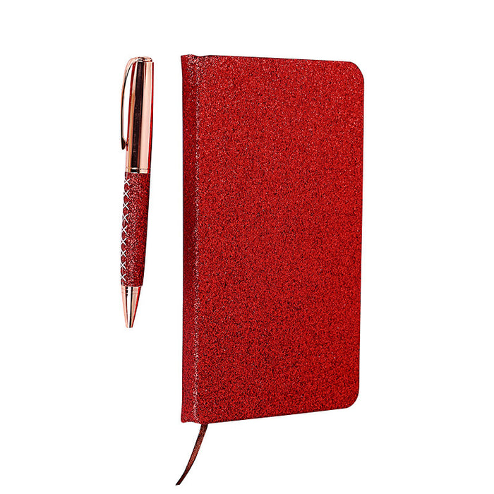 Wholesale Glitter Leather Notebook Ballpoint Pen Set JDC-BP-Yujie003