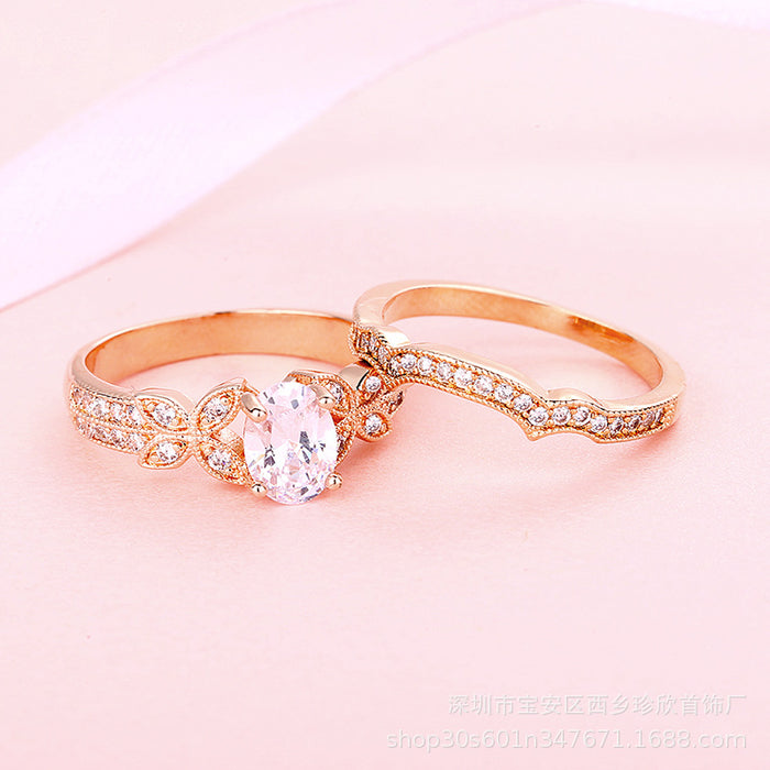 Wholesale Ring Cupronickel Micro Paved Zircon Engagement Ring JDC-RS-ZhenX005