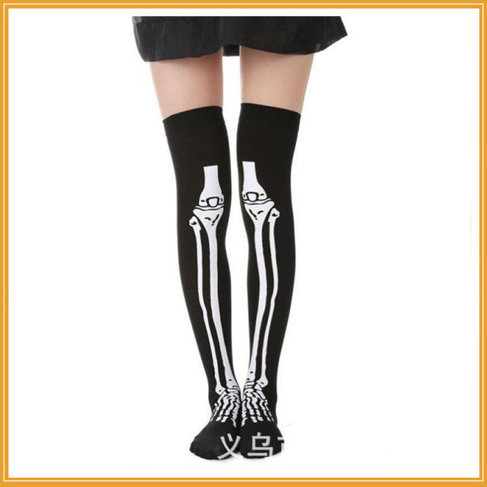 Wholesale Socks Cloth Halloween Skeleton Black Zombie Skull MOQ≥3 JDC-SK-hengz002
