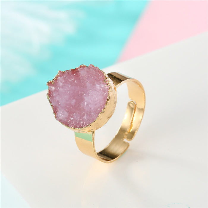 Wholesale Imitation Natural Stone Resin Color Rings MOQ≥3 JDC-RS-Juej009