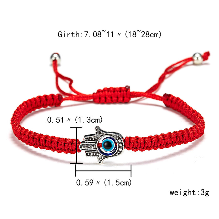 Wholesale Alloy Bracelet Blue Eye Evil Eye Red Rope Braided JDC-BT-YinH013