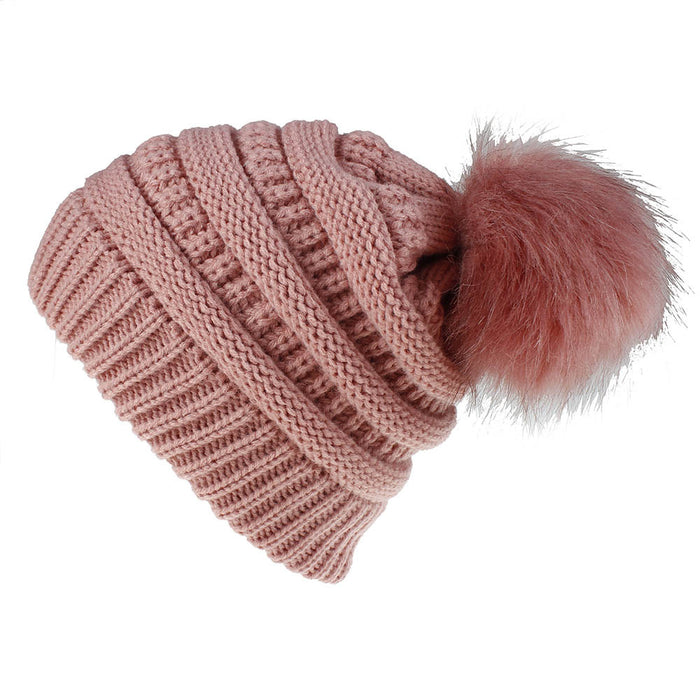 Wholesale Hat Acrylic Winter Faux Fur Fox Fur Ball Cap JDC-FH-XMi017