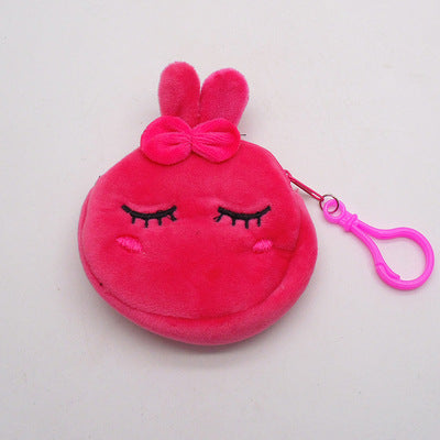 Wholesale cartoon embroidered plush coin purse with hook JDC-WT-YueC004