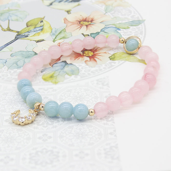 Wholesale Bracelet Rose Quartz Beads Turn Luck Beads MOQ≥2 JDC-BT-WengW007