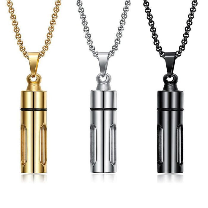 Wholesale Necklaces Titanium Steel Openable Perfume Bottle MOQ≥2 JDC-NE-XuanL001
