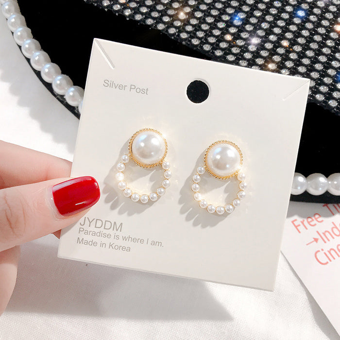 Wholesale Earrings S925 Silver Needle Flower Pearls JDC-ES-HanJ004
