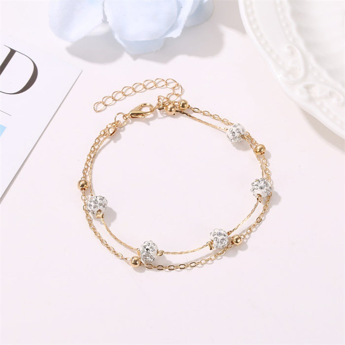 Jewelry WholesaleWholesale Copper Crystal Ball Anklet JDC-AS-D011 Anklet 晴雯 %variant_option1% %variant_option2% %variant_option3%  Factory Price JoyasDeChina Joyas De China