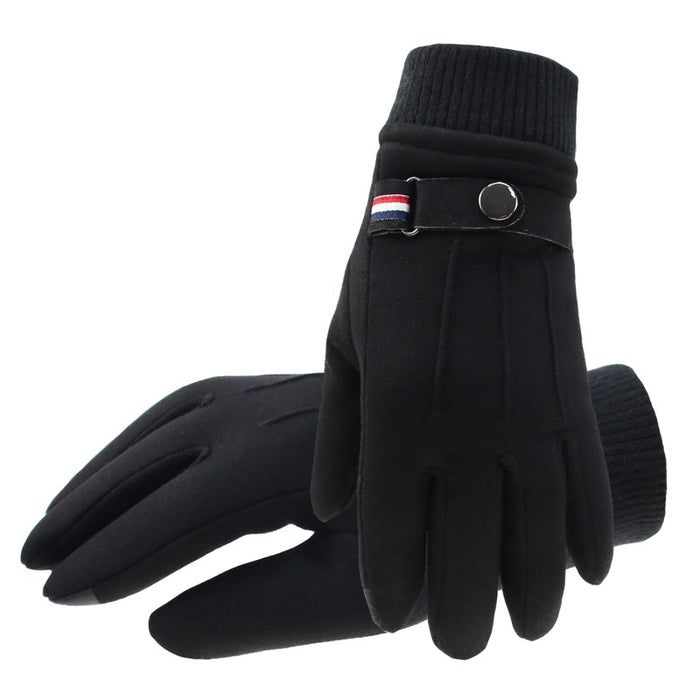 Wholesale Gloves Suede Men's Thickening Warm Outdoor Touch Screen JDC-GS-FanD002