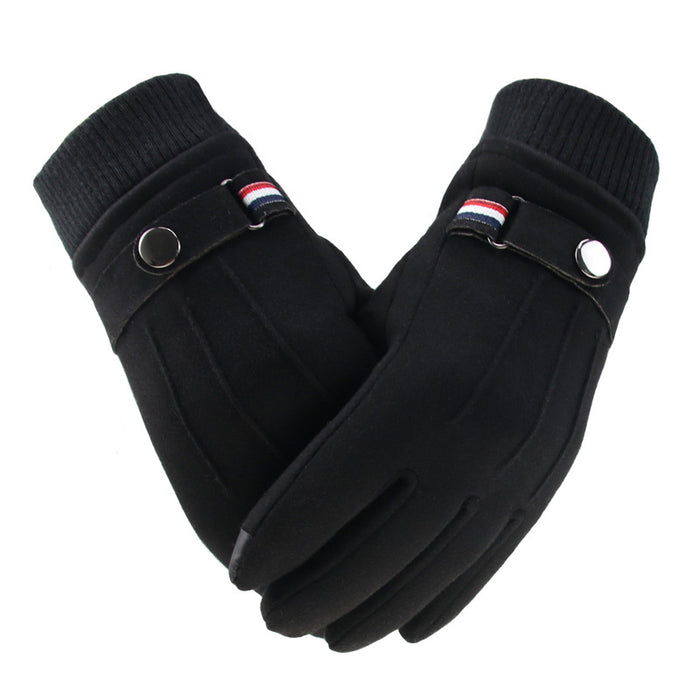Wholesale Gloves Suede Men's Thickening Warm Outdoor Touch Screen JDC-GS-FanD002