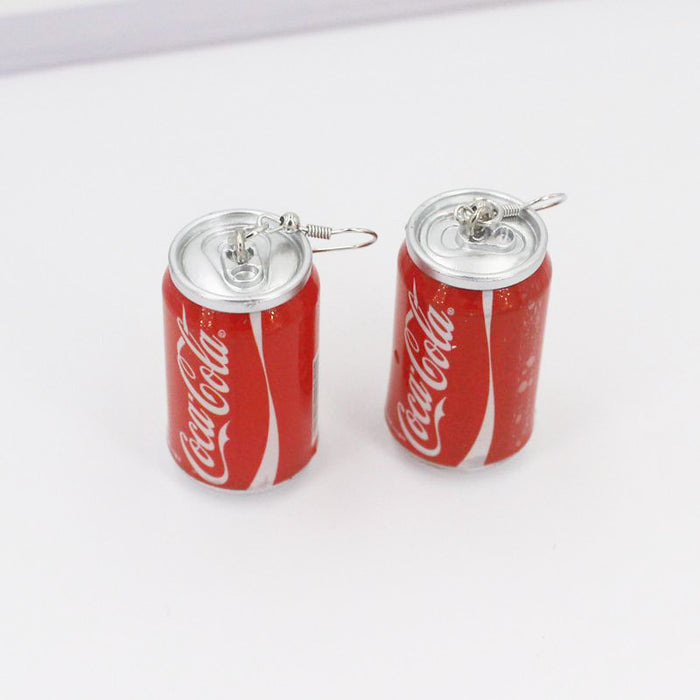 Wholesale Acrylic Sprite Cola Fanta Can Earrings MOQ≥2 JDC-ES-qiuge001