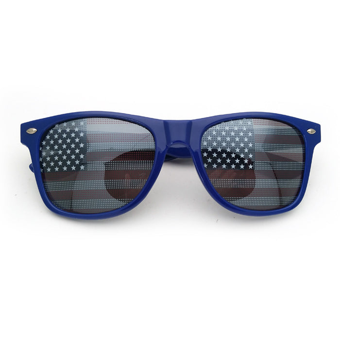 Impresión de lente de bandera estadounidense al por mayor Gafas de sol personalizadas JDC-SG-ZHUOW006