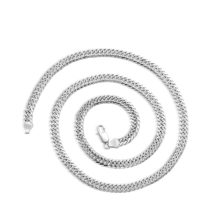 Jewelry WholesaleWholesale Polished Cuban Chain S925 Sterling Silver Necklace JDC-NE-MTN001 Necklaces 蔓天尼 %variant_option1% %variant_option2% %variant_option3%  Factory Price JoyasDeChina Joyas De China