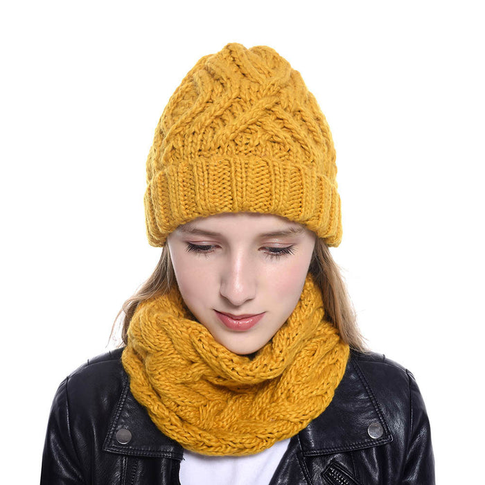 Wholesale Hat Acrylic Fleece Warm Thick Wool Scarf Set MOQ≥2 JDC-FH-Xiami005