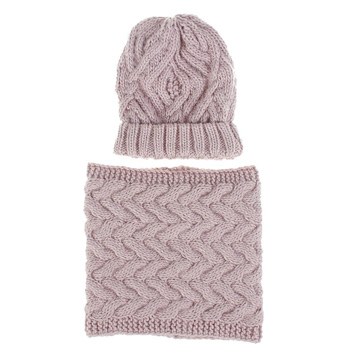 Sombrero de lana acrílica de sombrero al por mayor Conjunto de bufanda de lana gruesa tibia MOQ≥2 JDC-FH-XIAMI005
