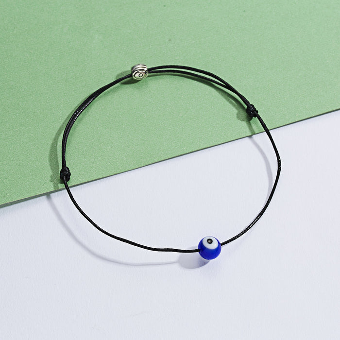 Wholesale Blue Eyes Evil Eye Braided Bracelet Adjustable JDC-BT-YingH016