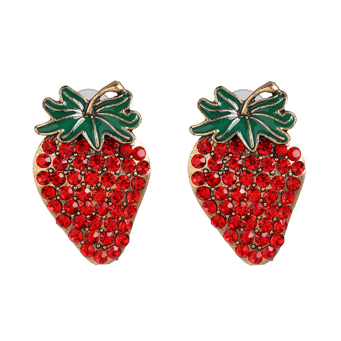 Wholesale Strawberry Stud Earrings Stereo Simulation Fruit Earrings JDC-ES-jj403