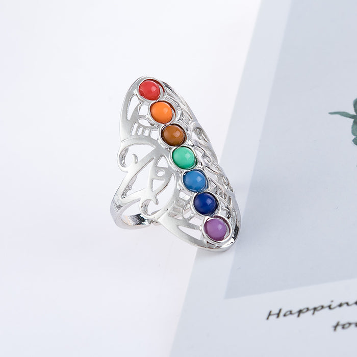 Wholesale Rings Alloy Colorful Stone Adjustable JDC-RS-saip028