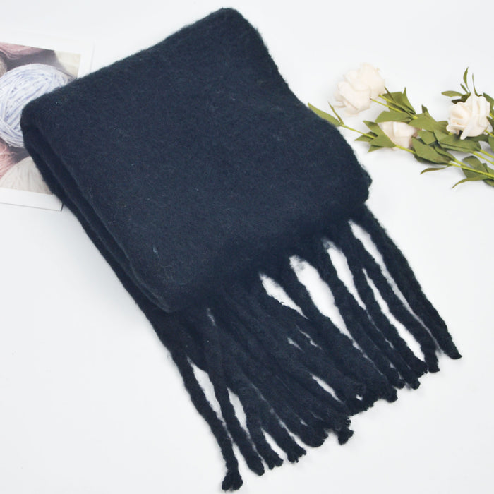 Wholesale Scarf Polyester Solid Color Mohair Imitation Cashmere Shawl MOQ≥2 JDC-SF-Jinhe006