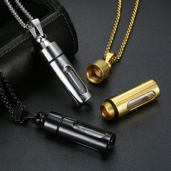 Wholesale Necklaces Titanium Steel Openable Perfume Bottle MOQ≥2 JDC-NE-XuanL001