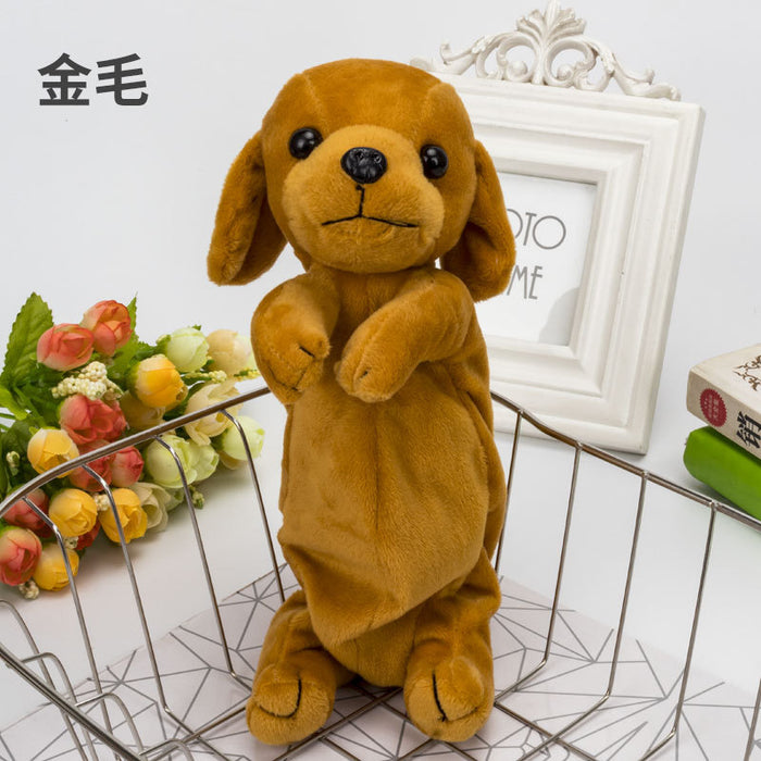 Wholesale Pen Bag Plush Toy Animal Dog Shaped Stationery Bag JDC-PC-WenJ002