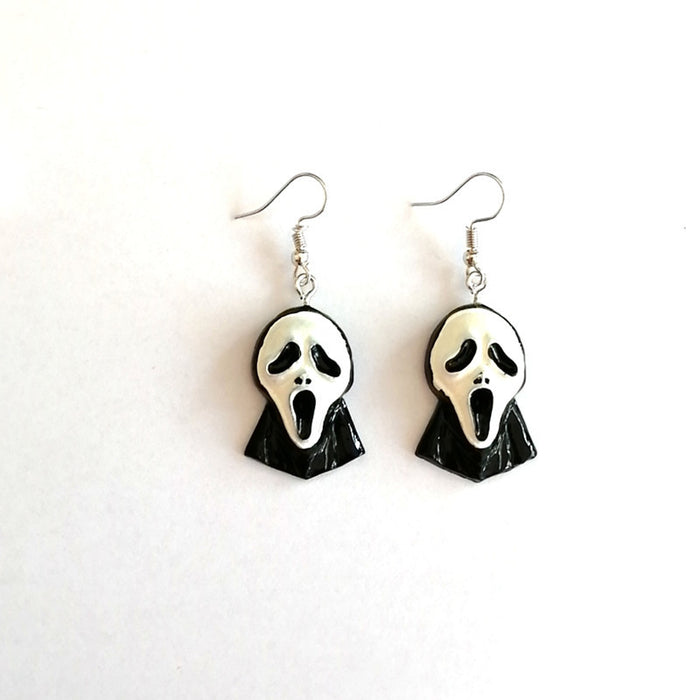 Wholesale Earrings Resin Halloween Skull Ghost Earrings JDC-ES-Xienuo003