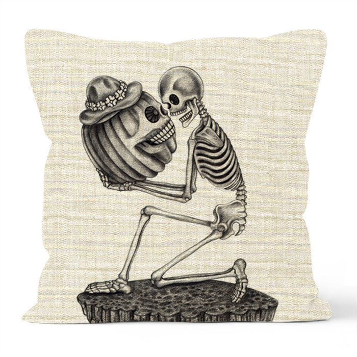 Wholesale Pillowcase Blended Halloween Collection Skull Pumpkin Print MOQ≥2 JDC-PW-Yifei004