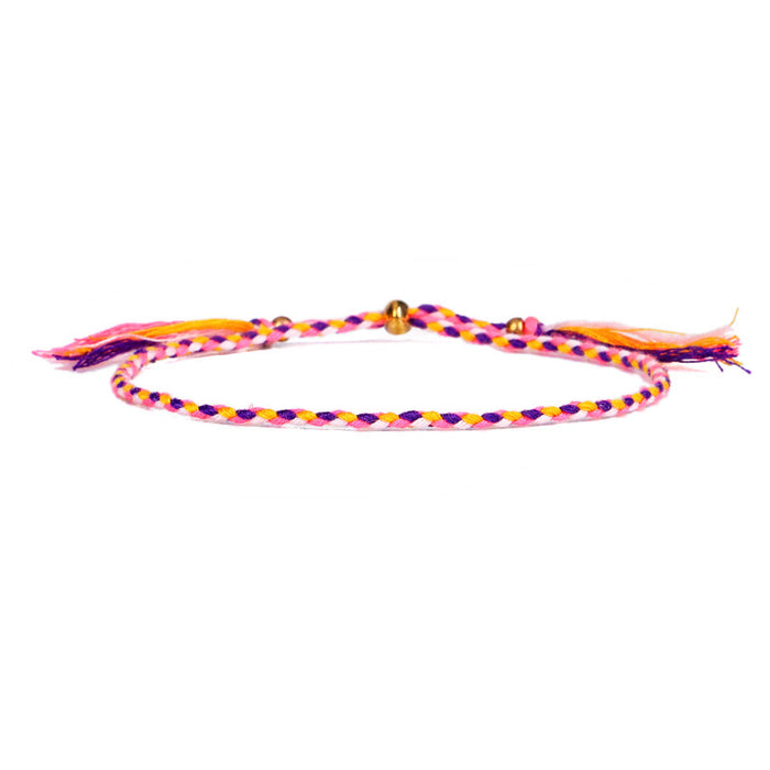 Wholesale hand rubbing bracelet Tibetan cotton rope copper beads tassel bracelet adjustable MOQ≥3 JDC-BT-QiuX020