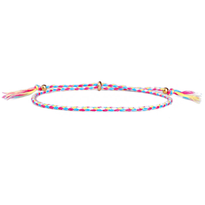 Wholesale hand rubbing bracelet Tibetan cotton rope copper beads tassel bracelet adjustable MOQ≥3 JDC-BT-QiuX014