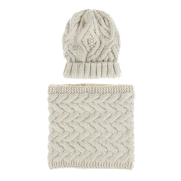 Sombrero de lana acrílica de sombrero al por mayor Conjunto de bufanda de lana gruesa tibia MOQ≥2 JDC-FH-XIAMI005