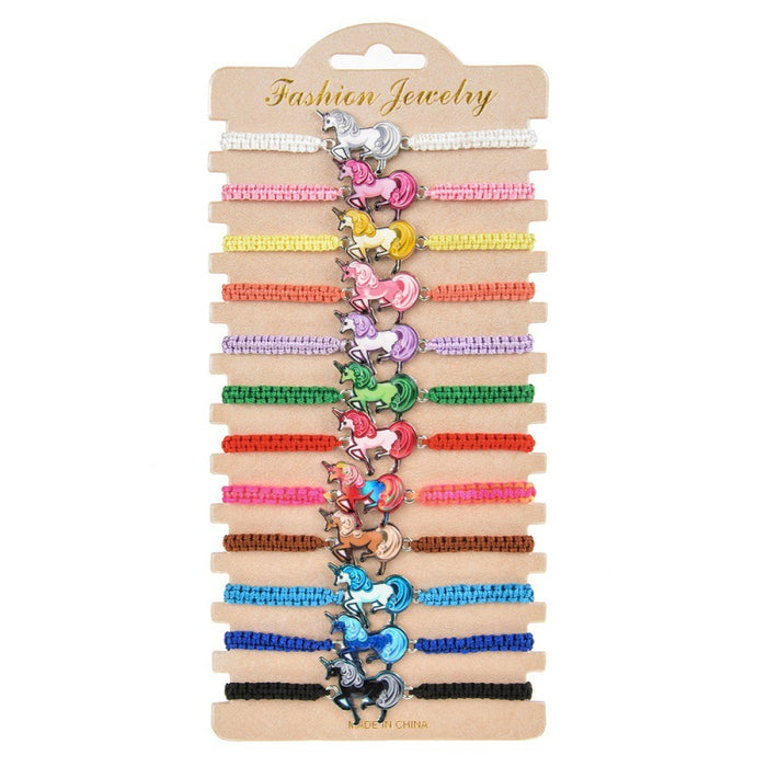 Wholesale Alloy Mix and Match Bracelet Women's Colorful Wax Rope Hand Woven JDC-BT-ZheQ022