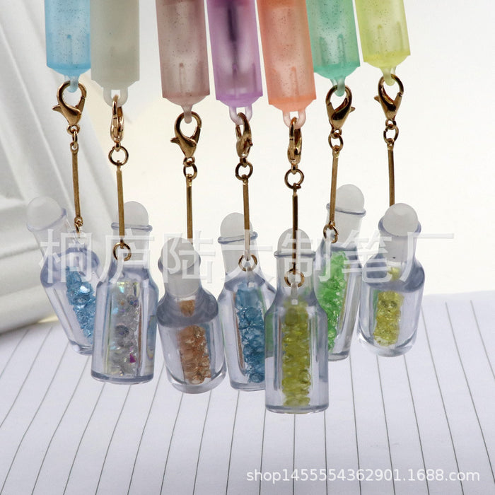 Wholesale Color Crystal Bottle Pendant Plastic Ballpoint Pen MOQ≥5 JDC-BP-LuDa007