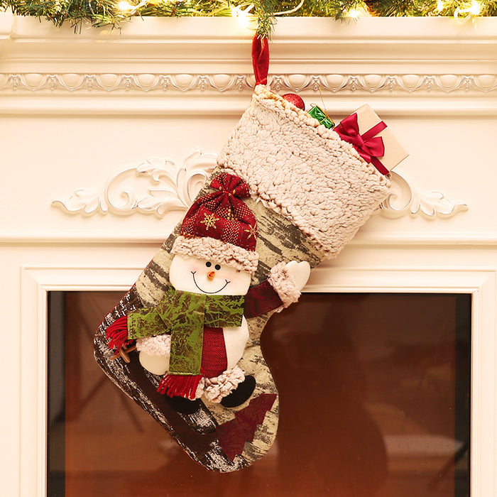 Tela decorativa al por mayor calcetines de Navidad Bag JDC-DCN-RUIQ001