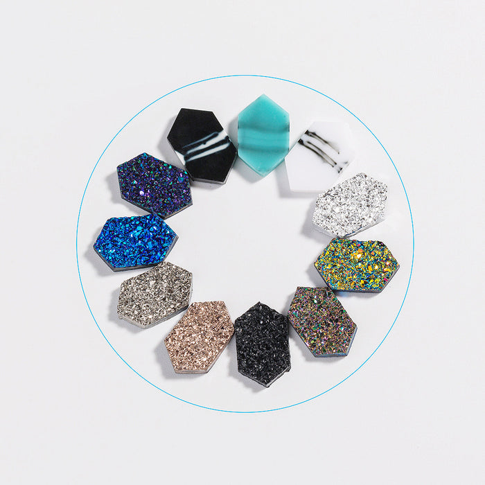 Joyería al por mayor Personalidad multicolor Grupo de cristal Rhombus Collar JDC-Ne-NM062