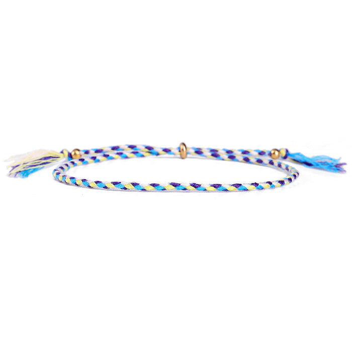 Wholesale hand rubbing bracelet Tibetan cotton rope copper beads tassel bracelet adjustable MOQ≥3 JDC-BT-QiuX018