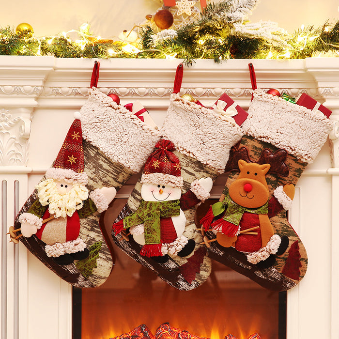 Wholesale Decorative Cloth Christmas Socks Candy Gift Bag JDC-DCN-RuiQ001