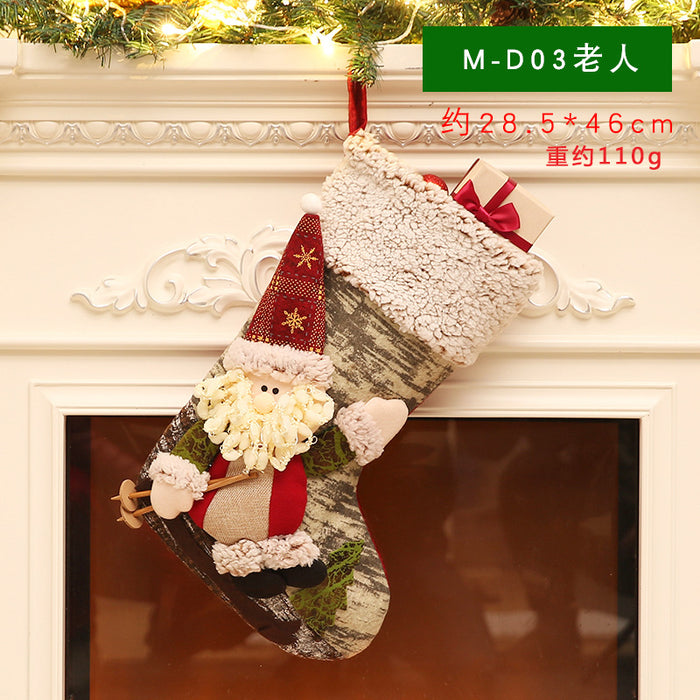 Wholesale Decorative Cloth Christmas Socks Candy Gift Bag JDC-DCN-RuiQ001