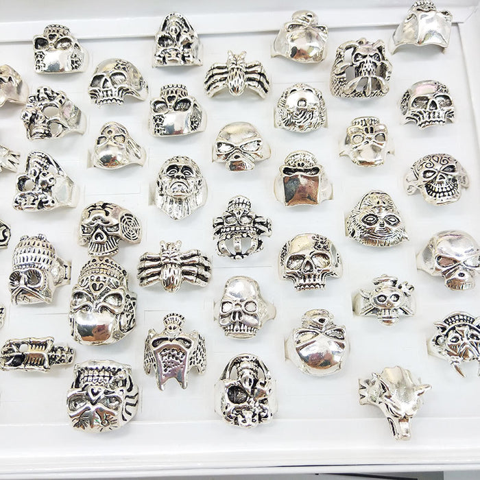 Wholesale skull shape ring trinket retro fashion MOQ≥2 JDC-RS-KuaH012