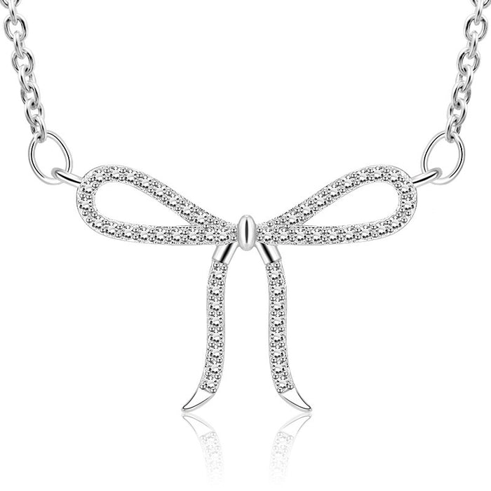 Wholesale Bow Necklace Sterling Silver JDC-NE-QLX024