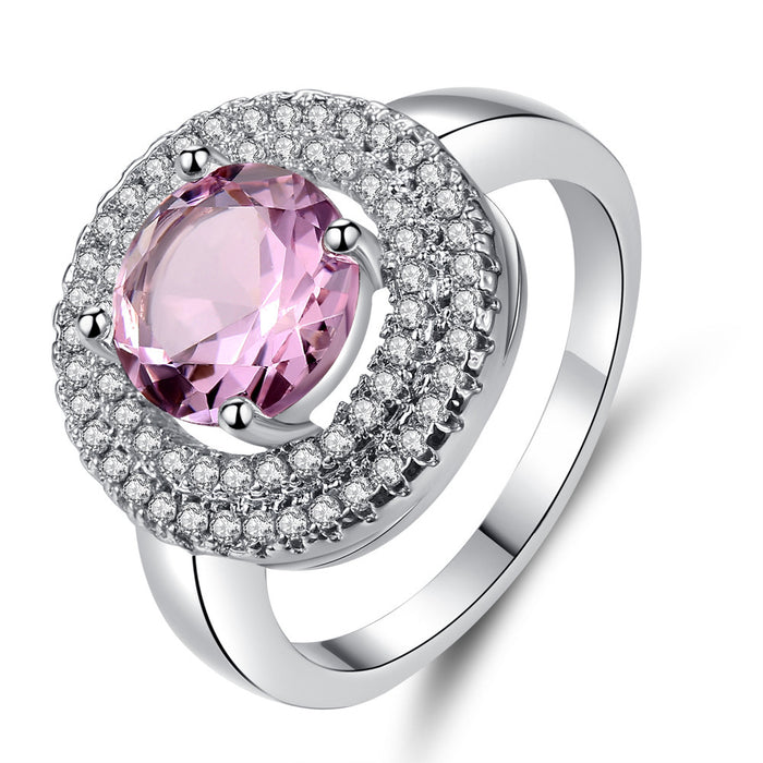 Jewelry WholesaleWholesale Pink Zircon Copper Rhinestone Ring JDC-RS-MiMeng063 Rings 米萌 %variant_option1% %variant_option2% %variant_option3%  Factory Price JoyasDeChina Joyas De China