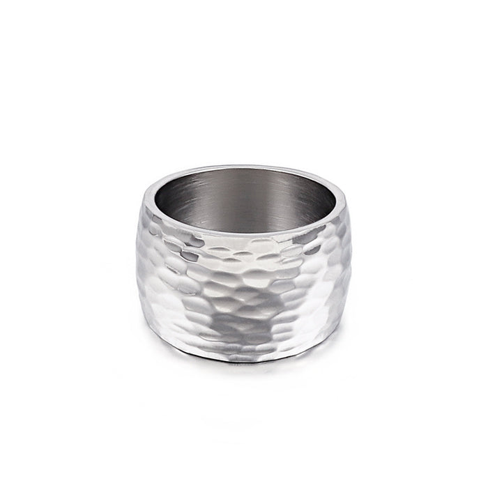 Wholesale Ring Stainless Steel Simple Style Irregular Texture JDC-RS-PERMKAL001