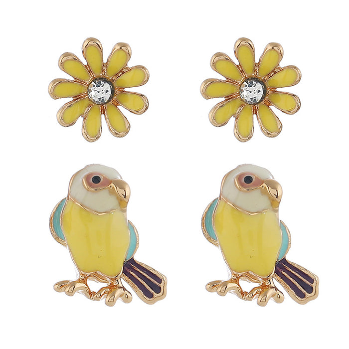 Wholesale Earrings Alloy Flower Bird MOQ≥2 JDC-ES-KaiQ046