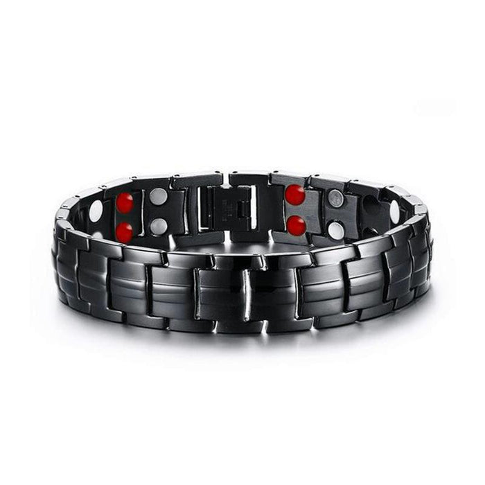 Wholesale Alloy Double Row Magnet Bracelet Black Men's Bracelet JDC-BT-PuH002