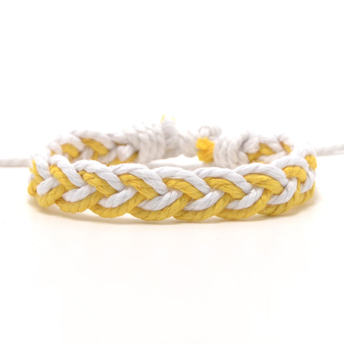 Wholesale Hand Woven Cotton Linen Chevron Bracelet MOQ≥2 JDC-BT-QianY003