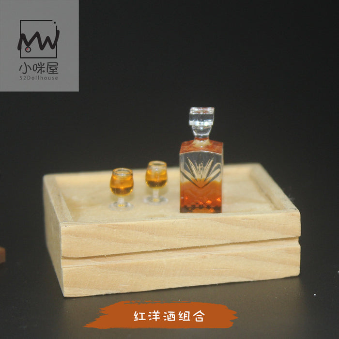 Combinación de botella de vino de resina de vaso mini de vino en miniatura al por mayor MOQ≥3 JDC-FT-XMW001