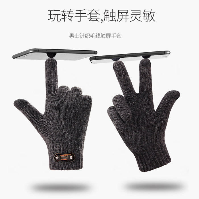 Wholesale Gloves Polyester Warm Finger Knit Gloves Touch Screen MOQ≥2 JDC-GS-RH009