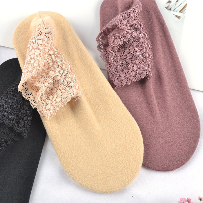 Wholesale Socks Polyester Lace Middle Tube Thickened To Keep Warm JDC-SK-LiSheng001