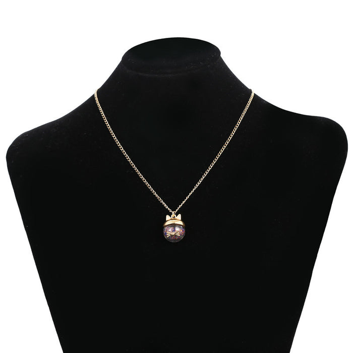 Wholesale Necklace Crystal Cute cat pendant Choker necklace MOQ≥2 JDC-NE-ZhuJ013